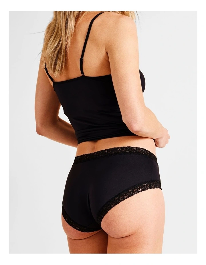 Smooth with Lace Boyleg in Black image 4