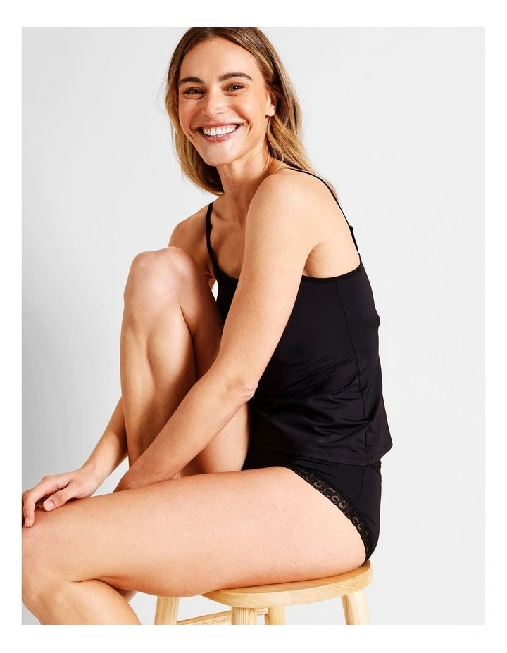 Smooth with Lace Boyleg in Black image 6