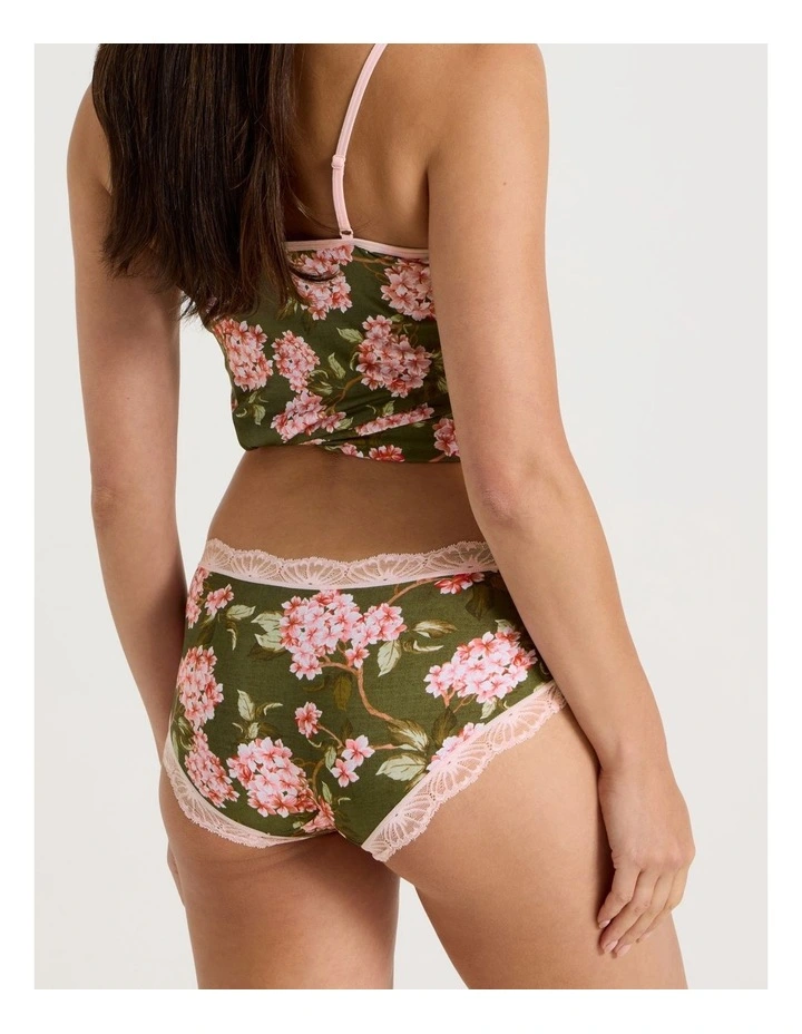 Everyday Lace Boyleg in Green Pink Hydrangea Print image 5