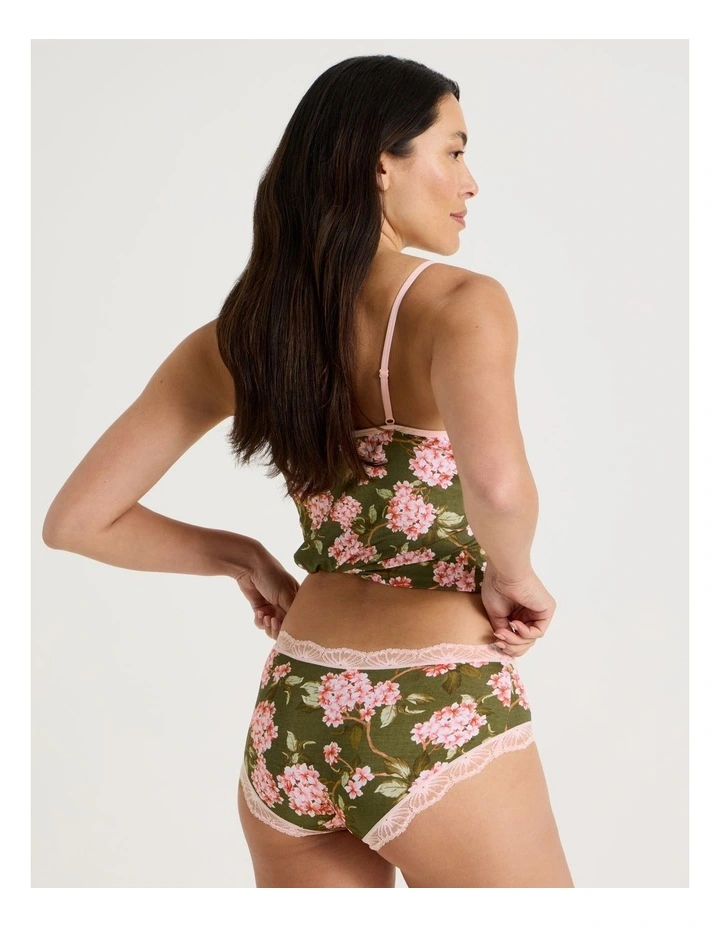 Everyday Lace Boyleg in Green Pink Hydrangea Print image 6