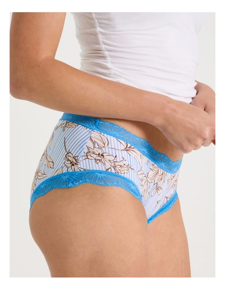 Everyday Lace Boyleg in Blue Floral Stripe Print image 5