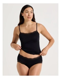 Lace Modal Boyleg in Black