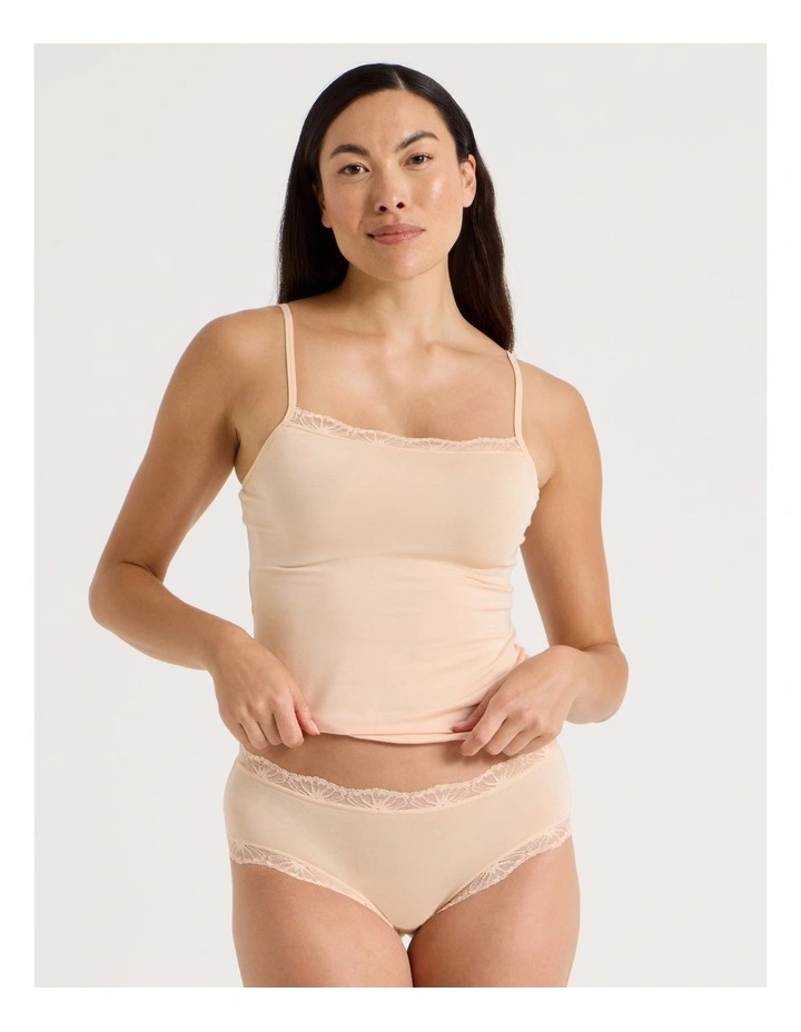 Lace Modal Boyleg in Beige image 1