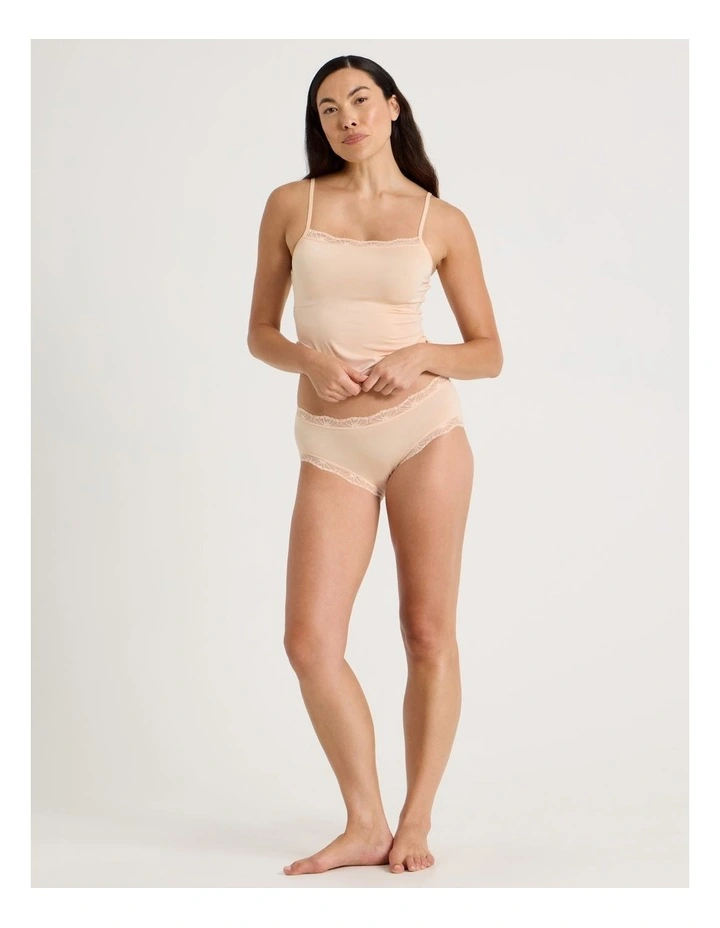 Lace Modal Boyleg in Beige image 2