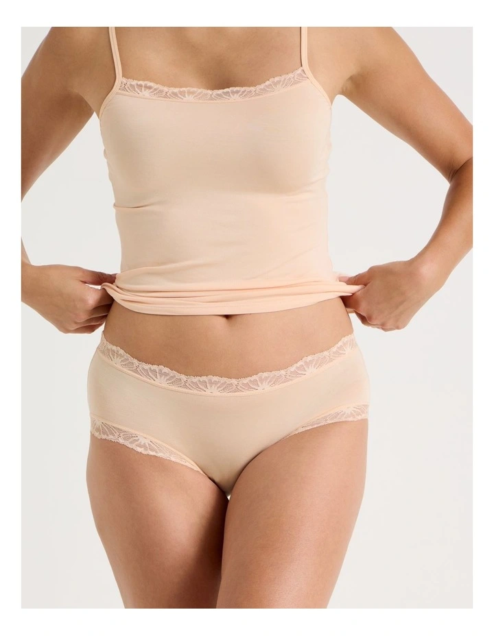 Lace Modal Boyleg in Beige image 3