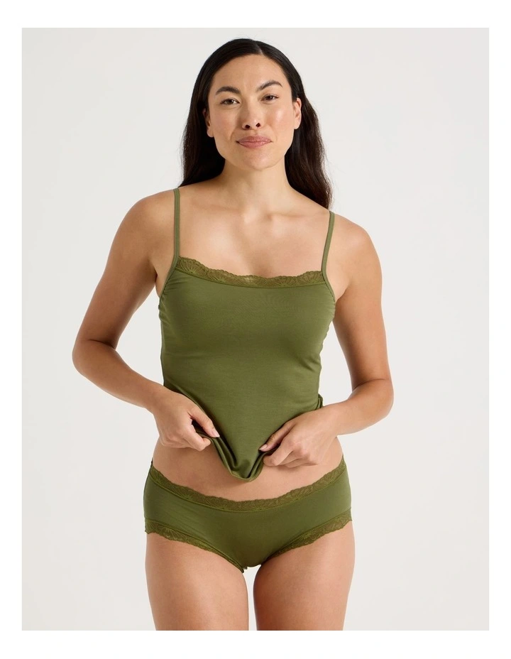 Lace Modal Boyleg in Khaki image 4