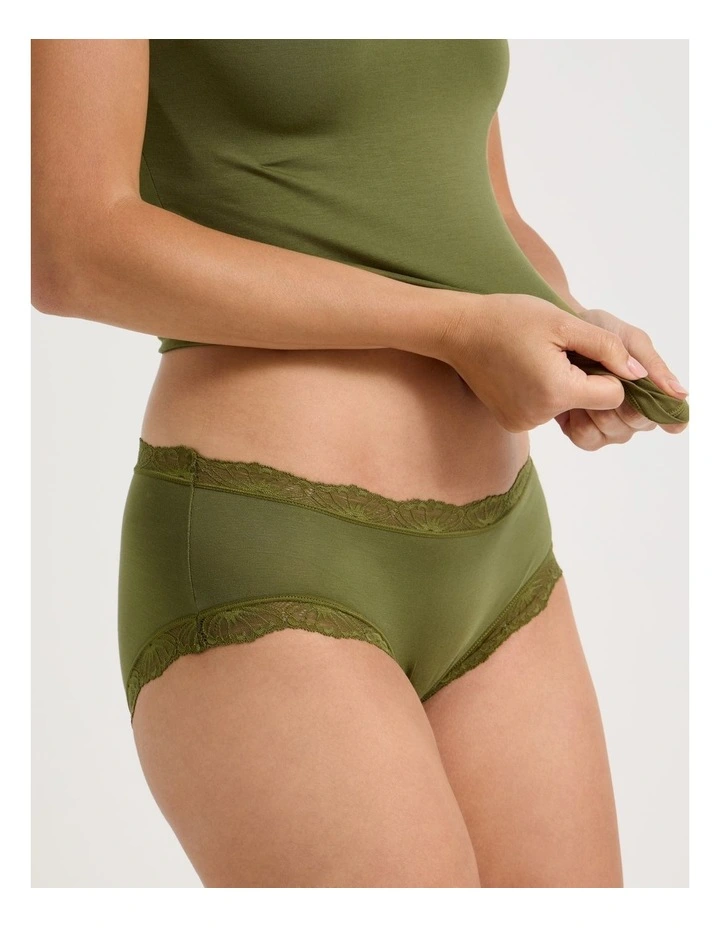 Lace Modal Boyleg in Khaki image 5