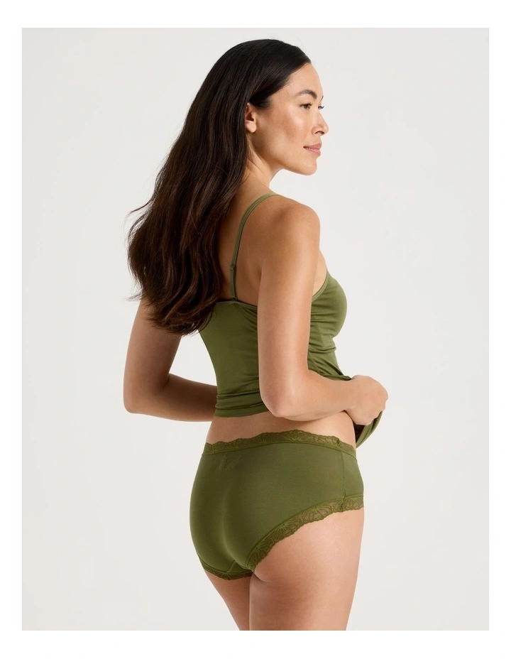 Lace Modal Boyleg in Khaki image 6