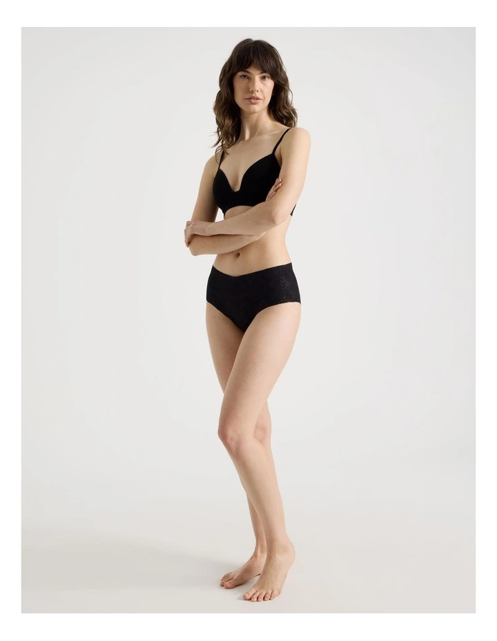 Flora Lace Boyleg in Black image 3