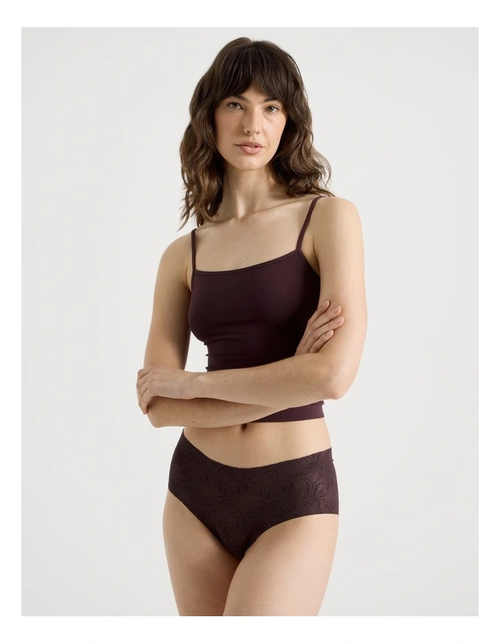 Flora Lace Boyleg in Dark Mauve image 3