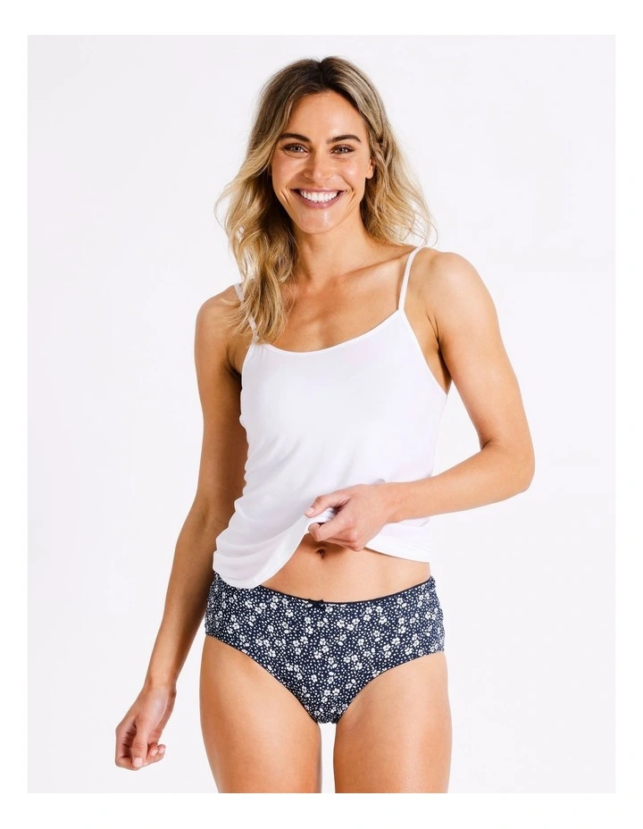 Organic Cotton Full Brief 2pk in Navy/White image 2