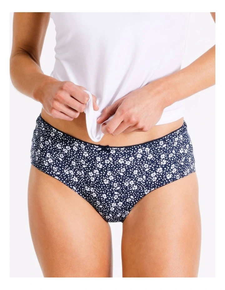 Organic Cotton Full Brief 2pk in Navy/White image 3