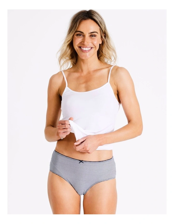 Organic Cotton Full Brief 2pk in Navy/White image 5