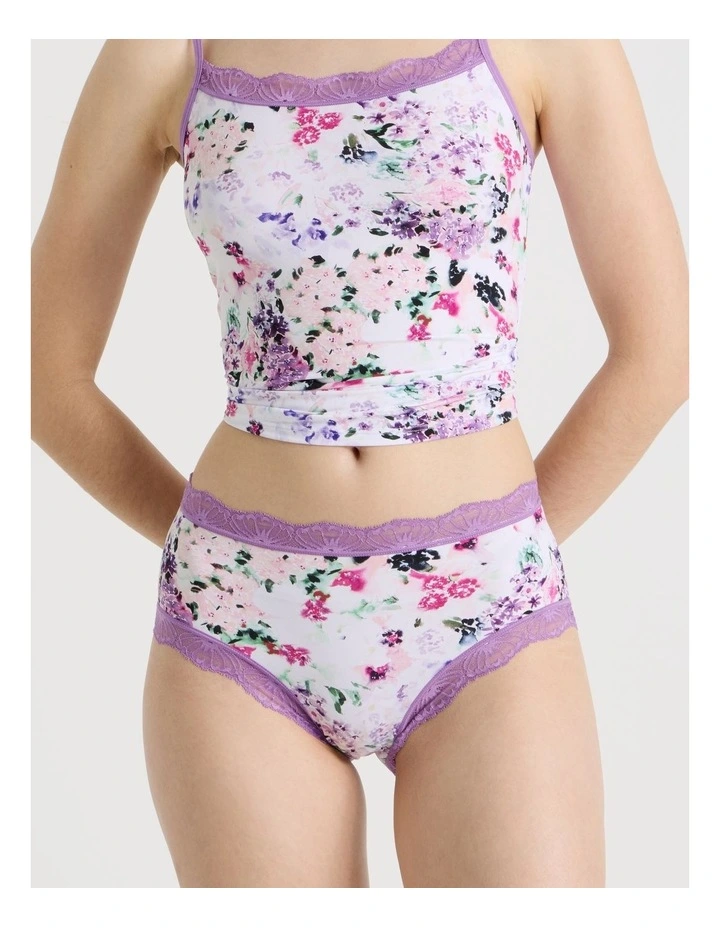 Everyday Lace Full Brief in Purple Floral Print image 2