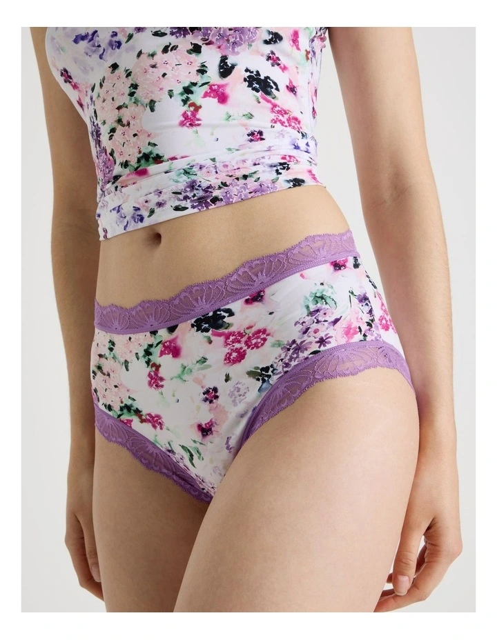 Everyday Lace Full Brief in Purple Floral Print image 4