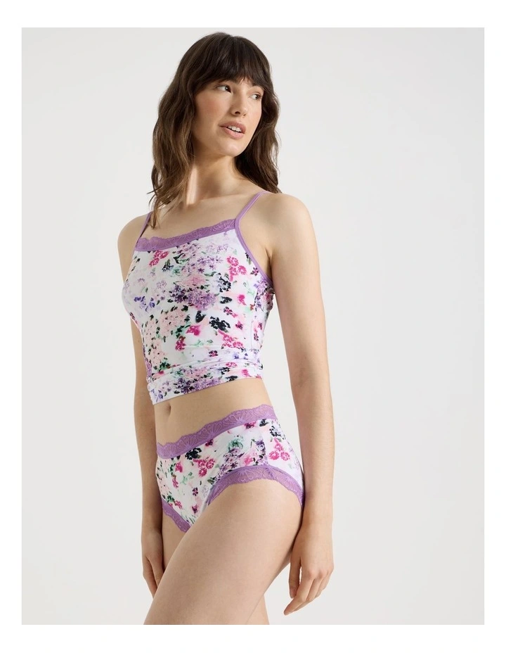 Everyday Lace Full Brief in Purple Floral Print image 5