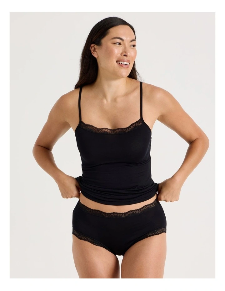 Lace Modal Full Brief in Black image 2