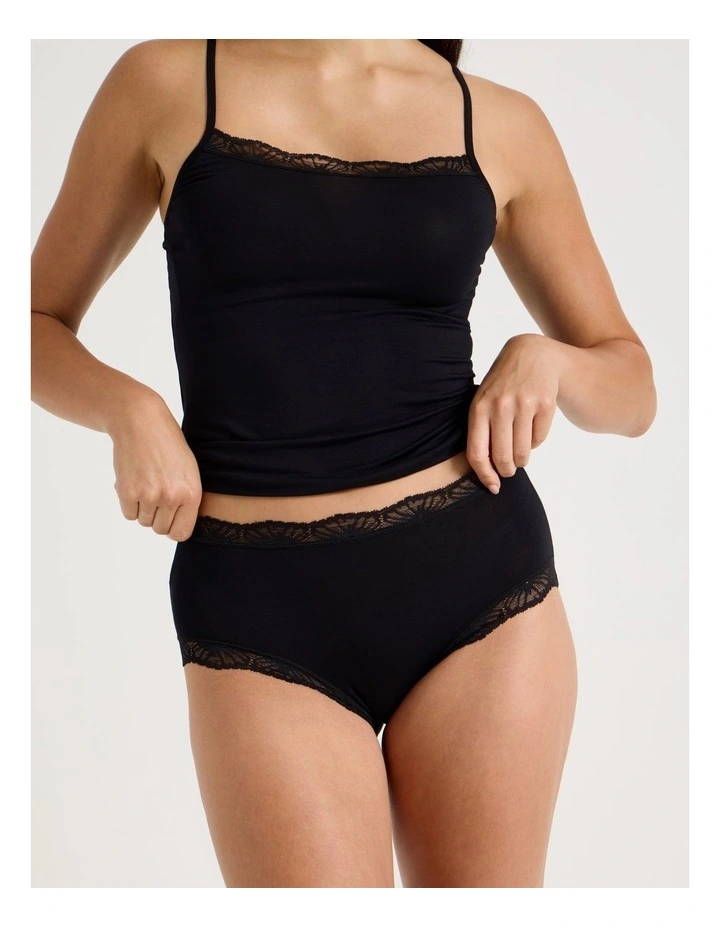 Lace Modal Full Brief in Black image 4
