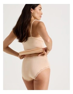 Lace Modal Full Brief in Beige