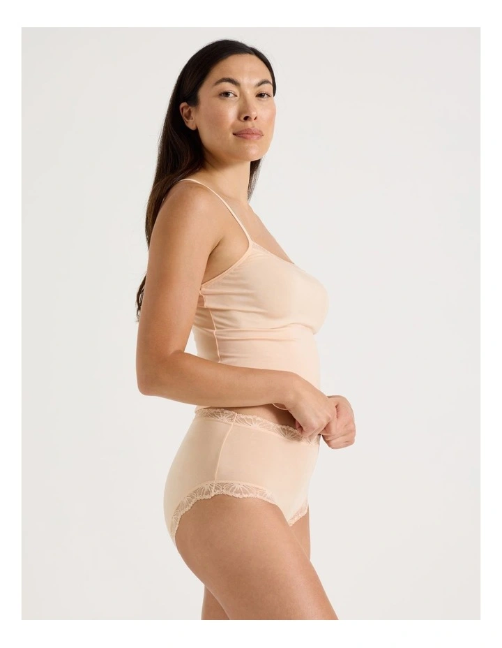 Lace Modal Full Brief in Beige image 5