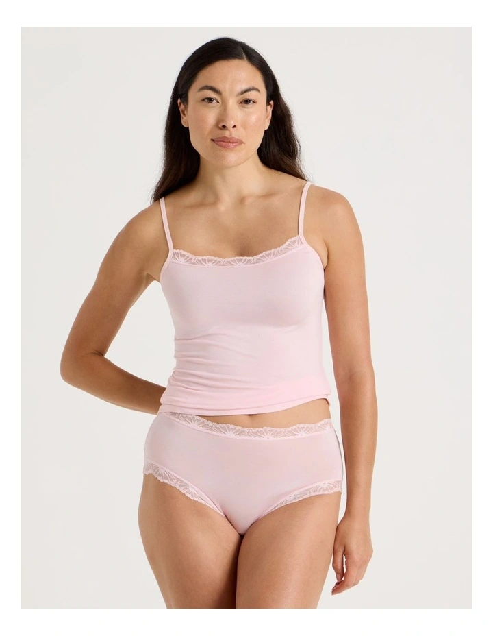 Lace Modal Full Brief in Light Pink image 1