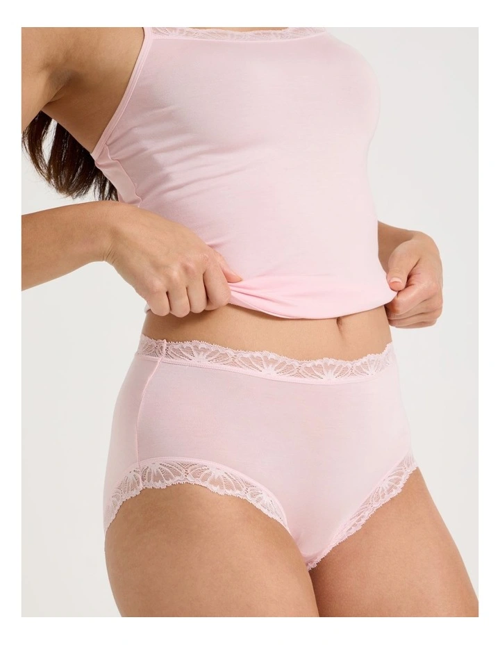 Lace Modal Full Brief in Light Pink image 2