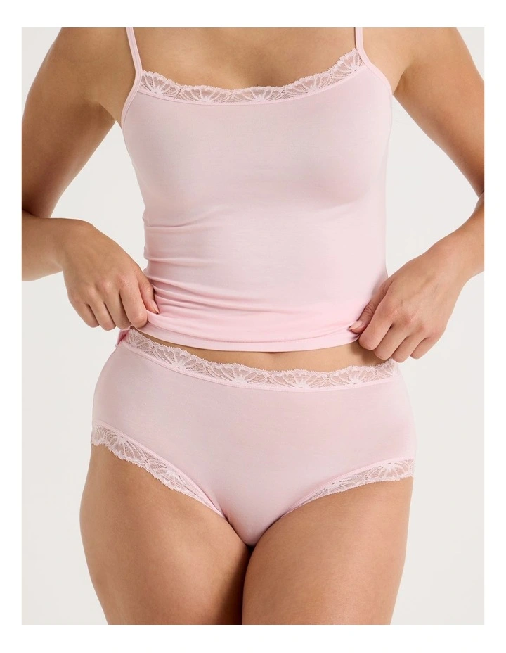 Lace Modal Full Brief in Light Pink image 3