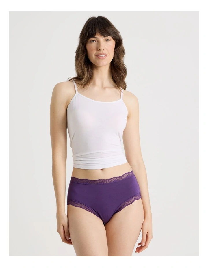 Everyday Lace Modal Full Brief in Purple image 1
