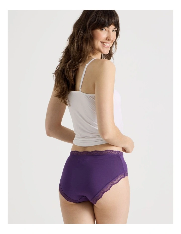 Everyday Lace Modal Full Brief in Purple image 3