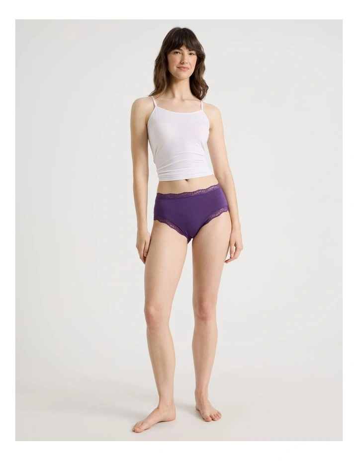 Everyday Lace Modal Full Brief in Purple image 4