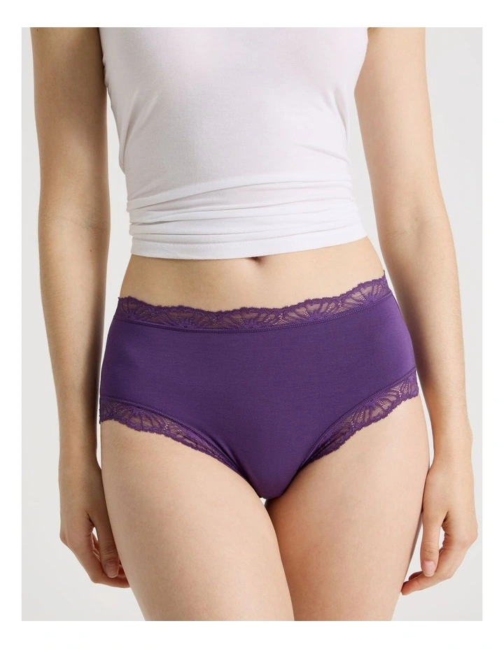Everyday Lace Modal Full Brief in Purple image 5