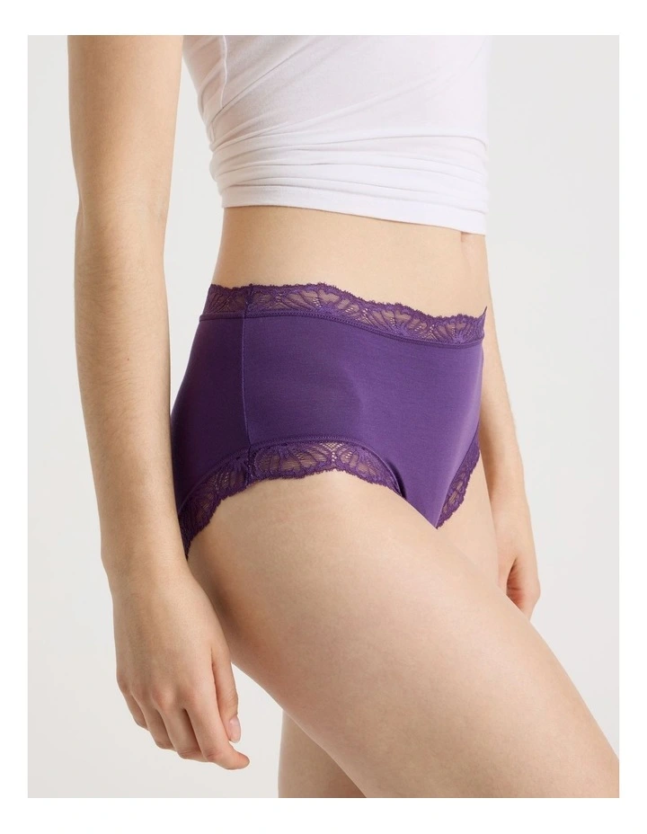 Everyday Lace Modal Full Brief in Purple image 6