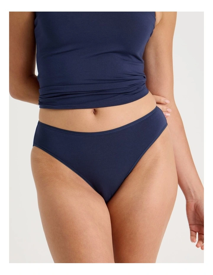 Modal High Cut Brief in Navy image 2