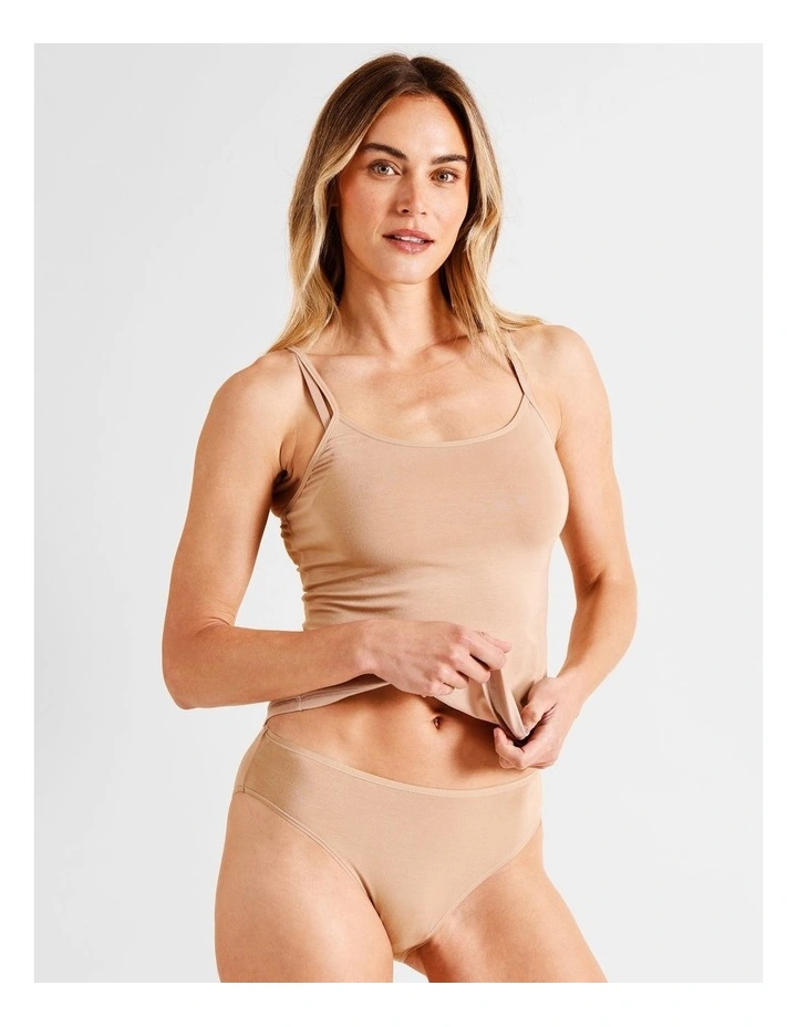 Modal High Cut Brief in Beige image 1