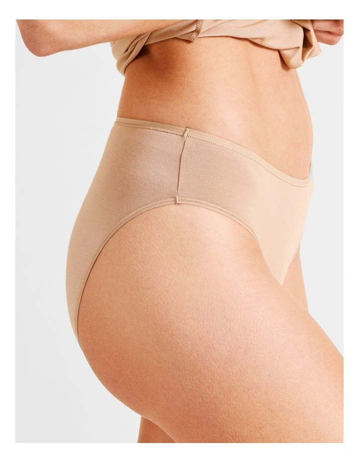 Modal High Cut Brief in Beige image 4