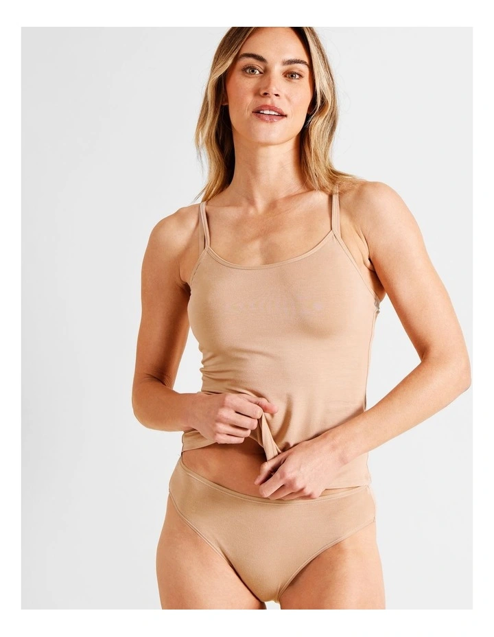 Modal High Cut Brief in Beige image 5