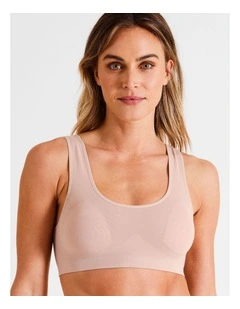 Seamless Scoop Crop Bralette in Beige