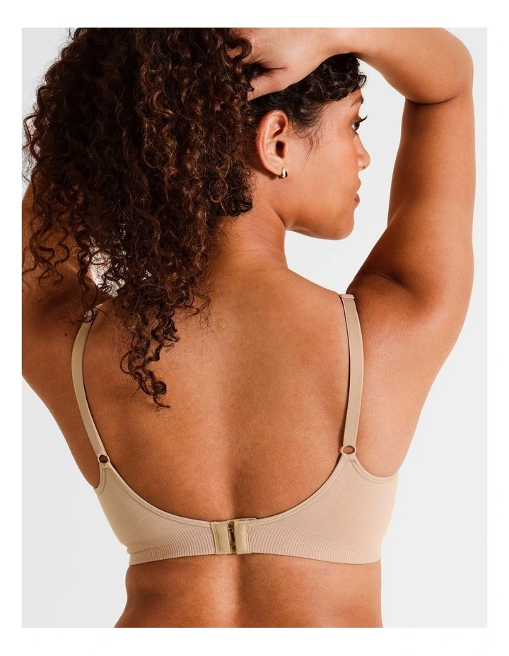Seamless No Show Bralette in Beige image 5