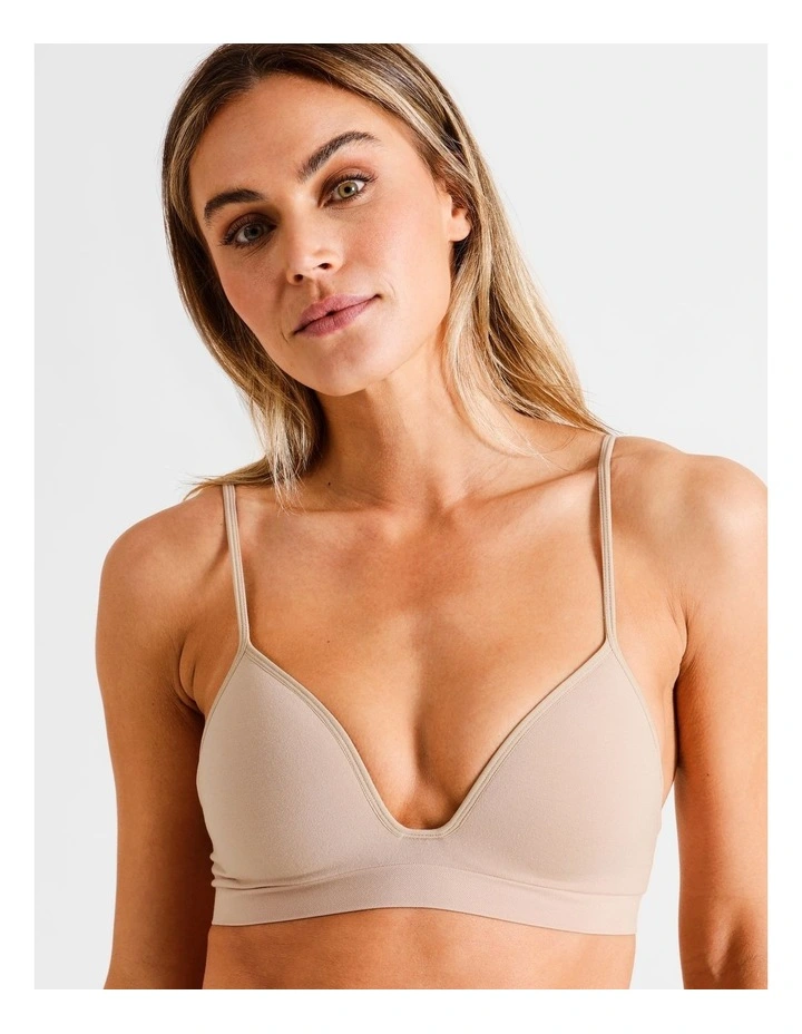 Seamless Padded Bralette in Beige image 5
