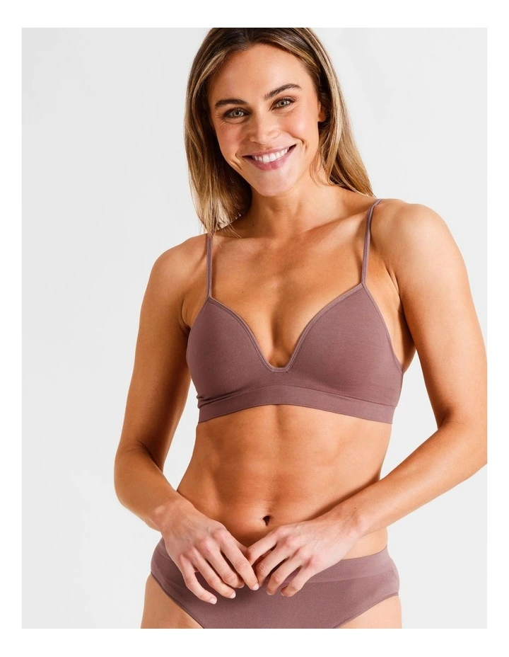 Seamless Padded Bralette in Mauve image 1