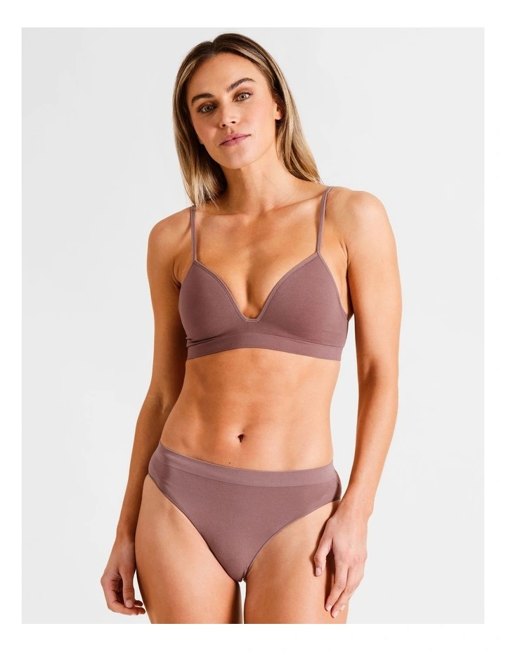 Seamless Padded Bralette in Mauve image 2