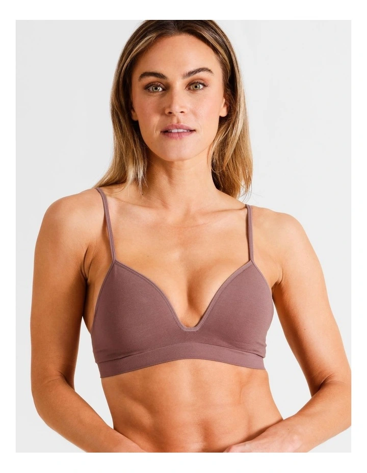 Seamless Padded Bralette in Mauve image 3