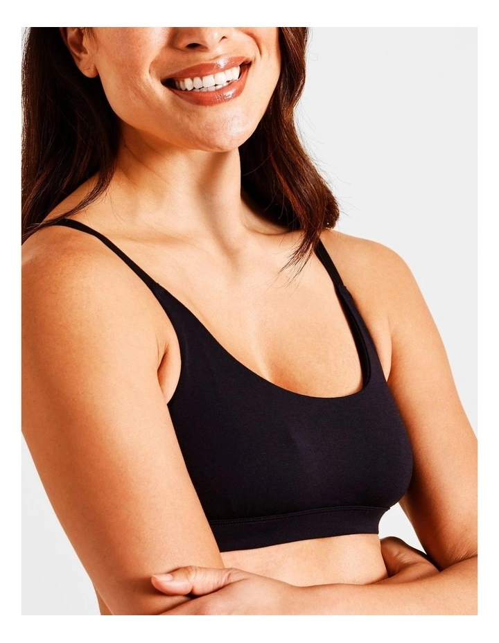Soft Feel Scoop Bralette in Black image 2