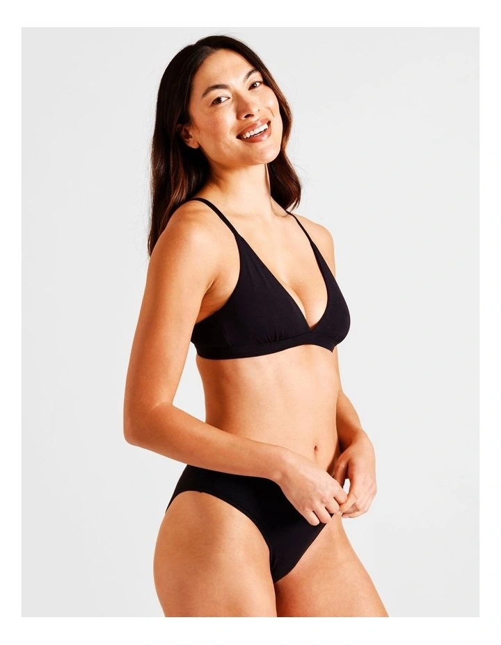 Soft Feel Triangle Bralette in Black image 1