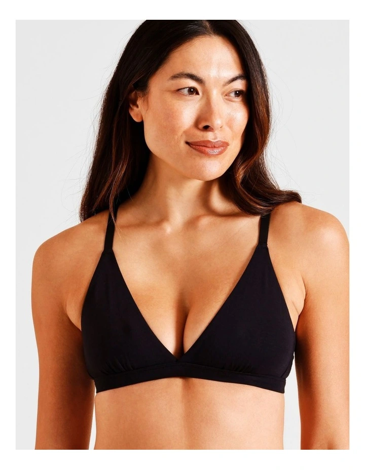 Soft Feel Triangle Bralette in Black image 2