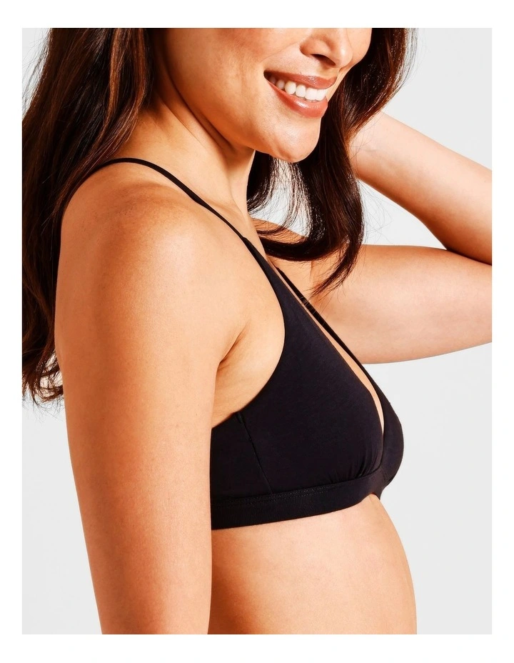 Soft Feel Triangle Bralette in Black image 3