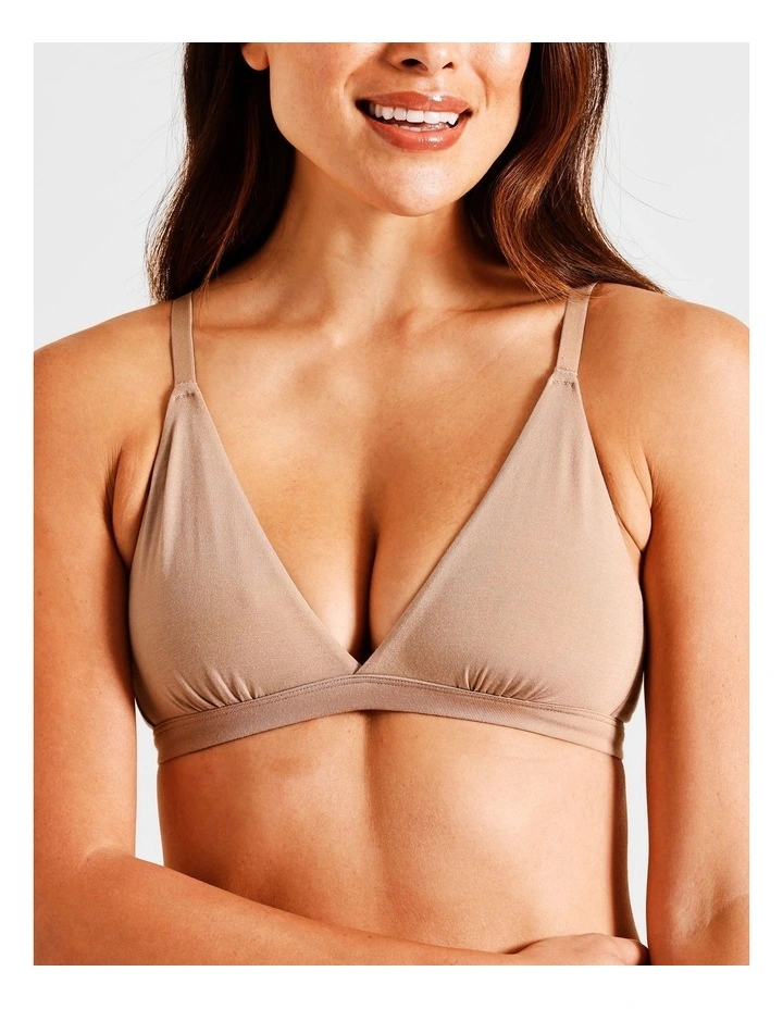 Soft Feel Triangle Bralette in Beige image 2