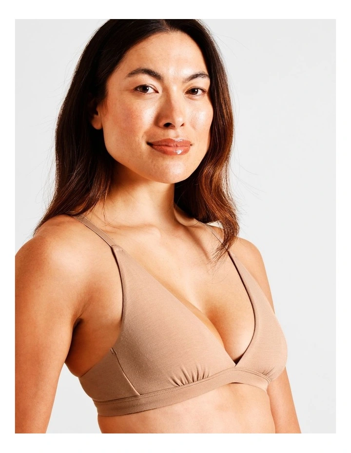 Soft Feel Triangle Bralette in Beige image 3