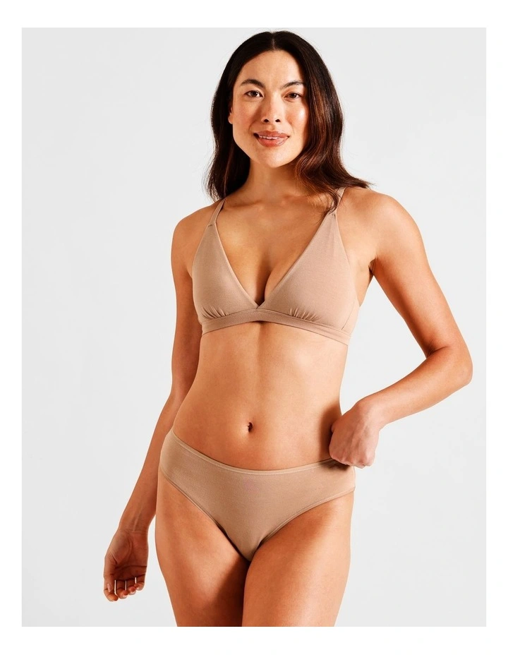 Soft Feel Triangle Bralette in Beige image 6