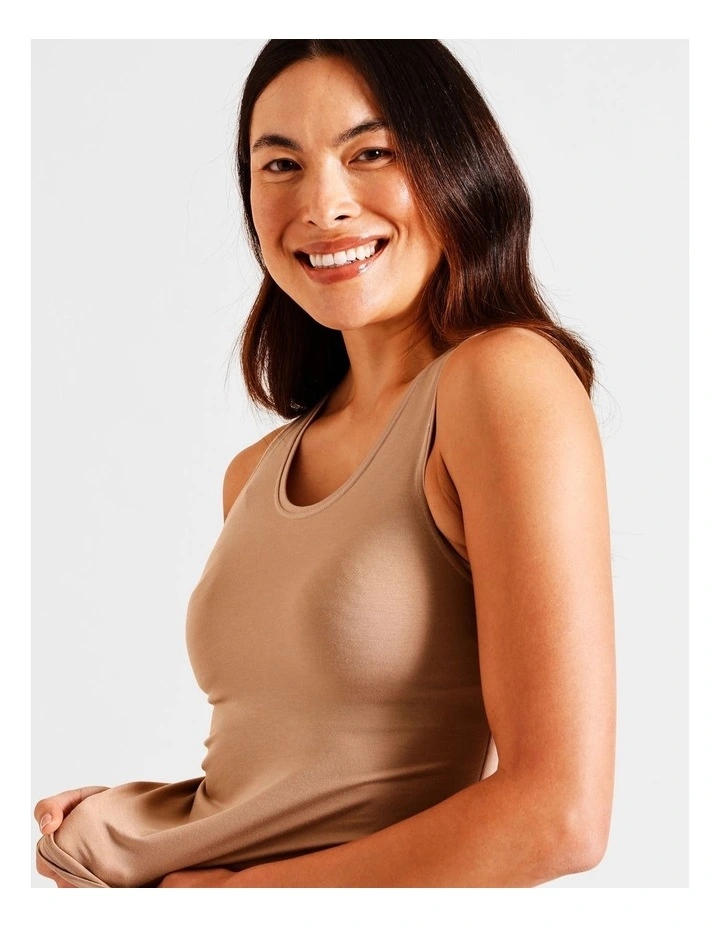 Soft Feel Tank in Beige image 3